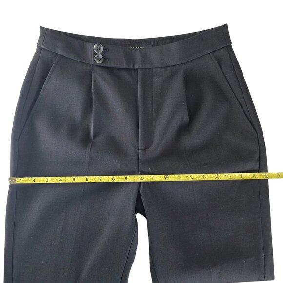 Ted Baker Popieyt Slim Tapered Pleated Pants, Baker Size 2, US 6 Black, Like New - Picture 14 of 15